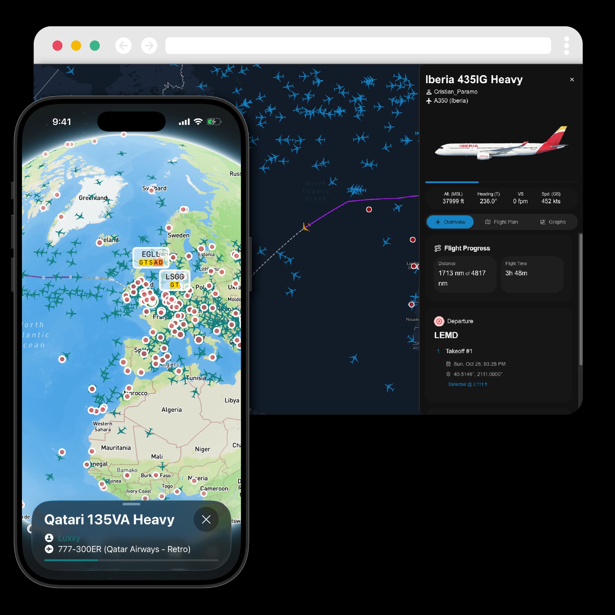 InfiniteInfo: Infinite Flight Tracker display image