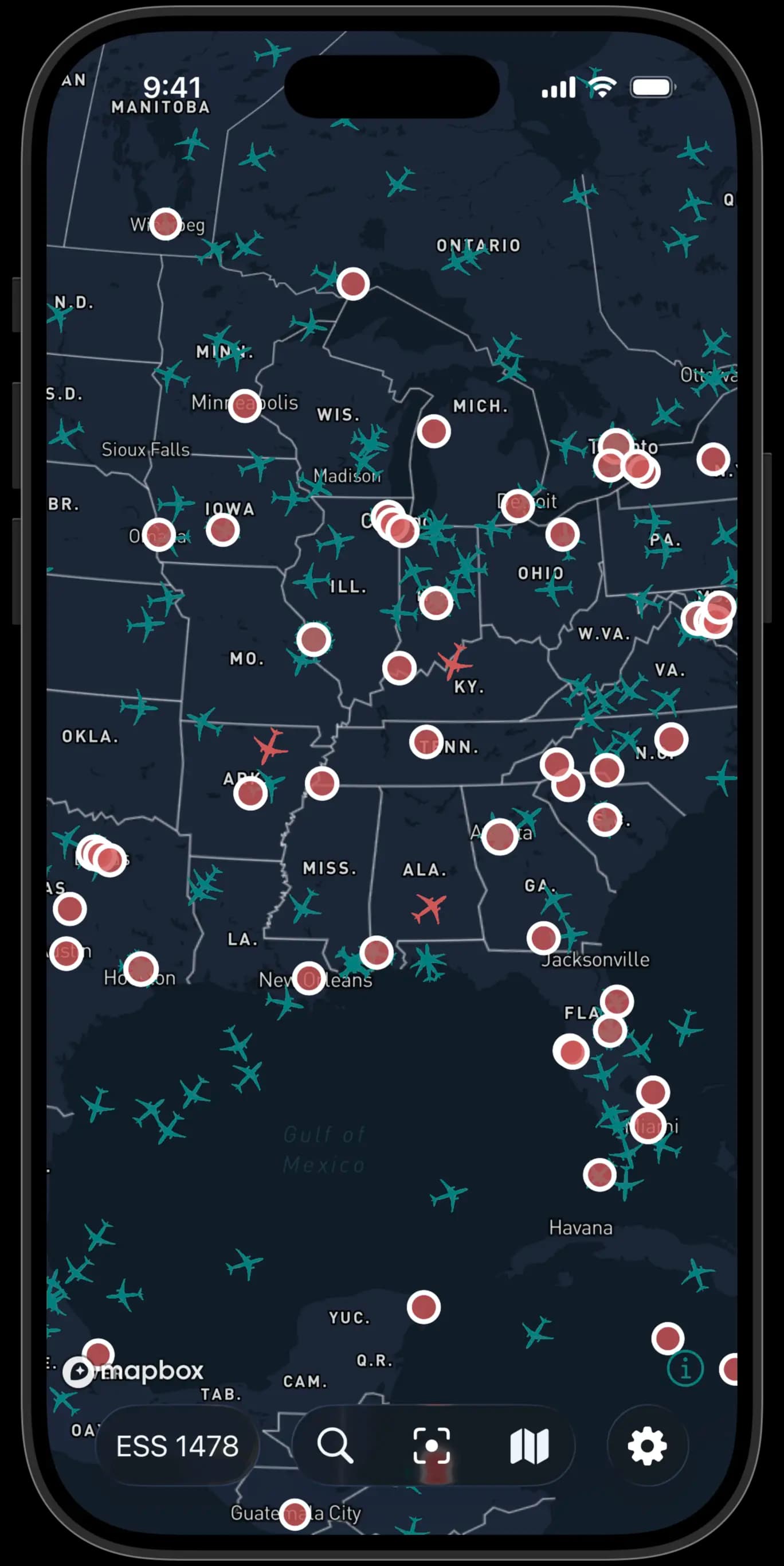 Flight graphs view on iOS app